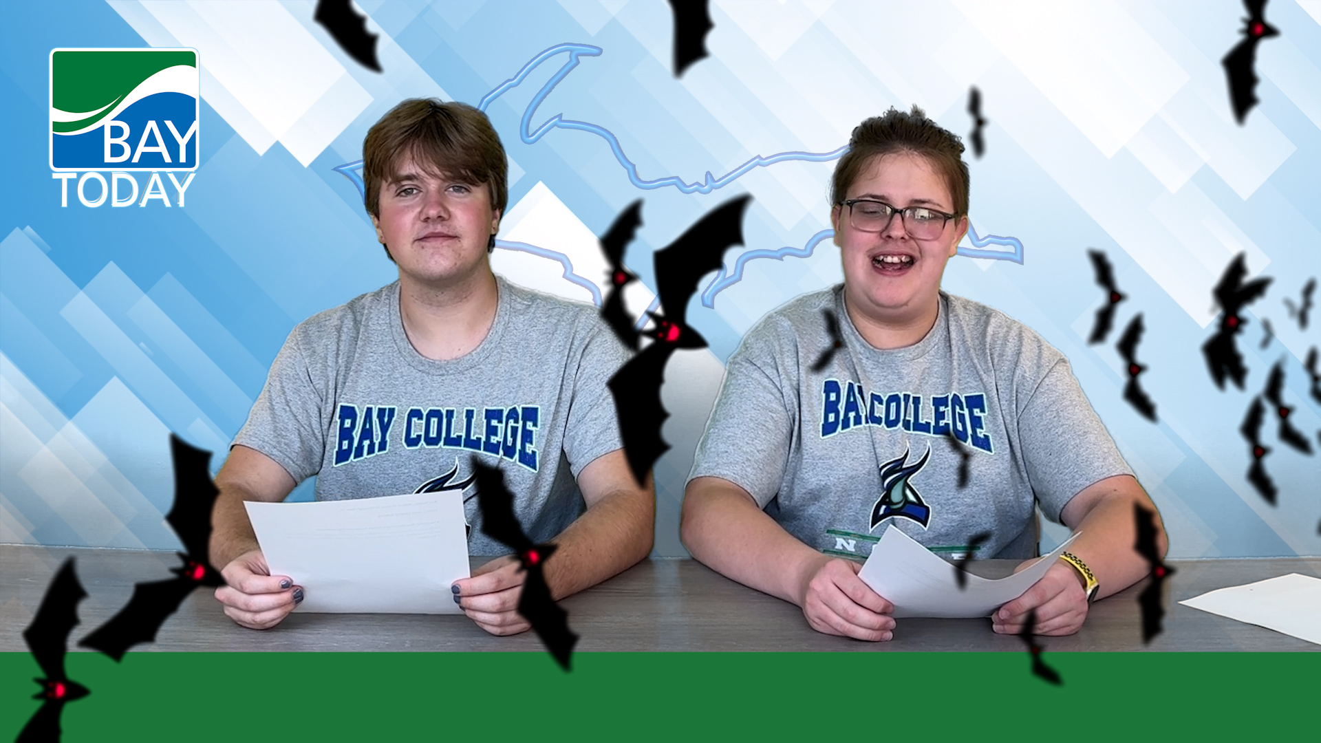 Tom Kluka and Abe Wessel deliver the news - with animated bats.