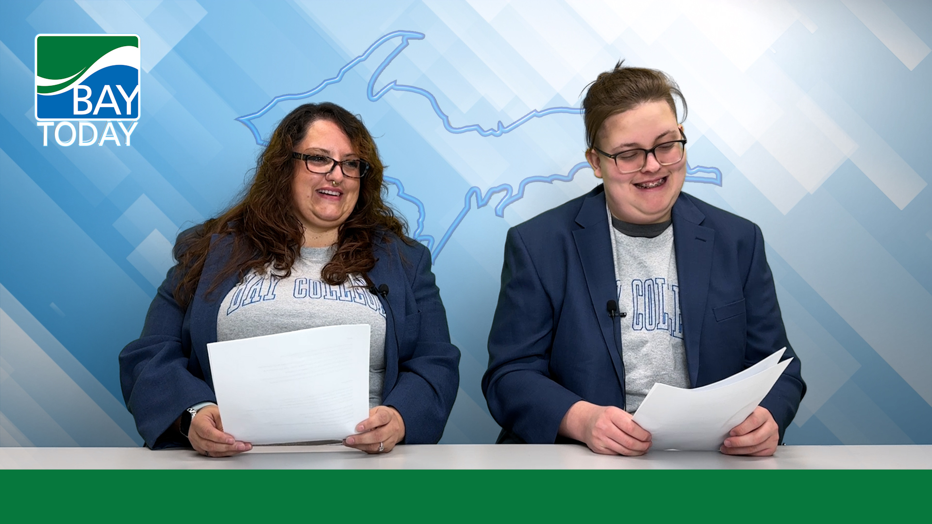 Bay Today Anchors Christy Koester and Abe Wessel read the latest Bay College news.