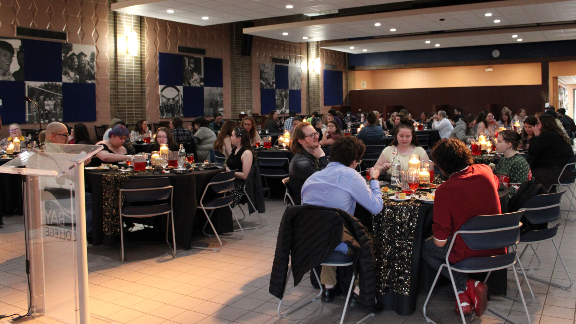 TRIO students and their loved ones celebrate their accomplishments at the awards dinner in Café Bay