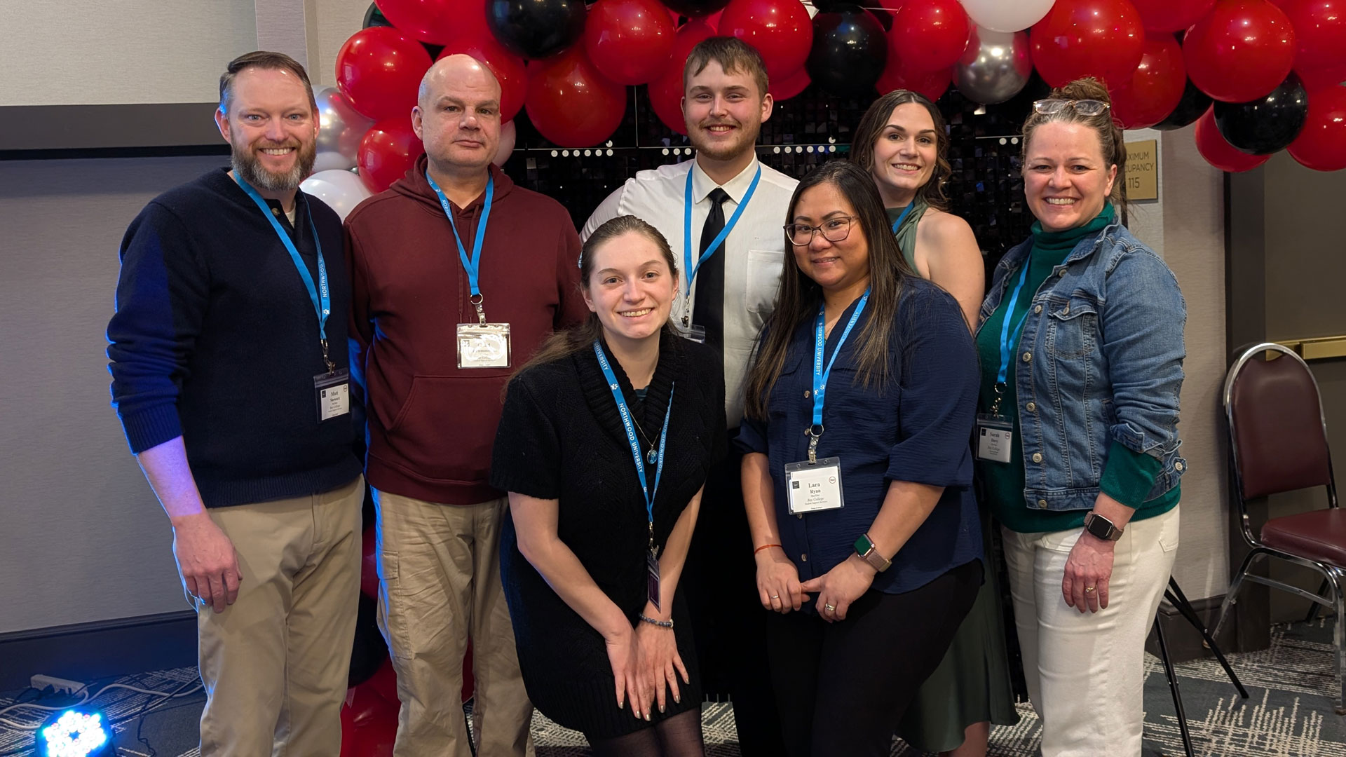 Five Bay College TRIO Student Support Services students, along with two TRIO staff members, attended the 2026 MICAPP Student Leadership Summit in Lansing, Michigan, where the students were recognized as competitive statewide scholarship recipients. Pictured from left to right.  Front Row:  Destiny Lopez, Lara Ryan.  Back Row:  Matt Stewart, Chad Drummonds, Travis Mills, Gabrielle LeBeau, Sarah Davy.