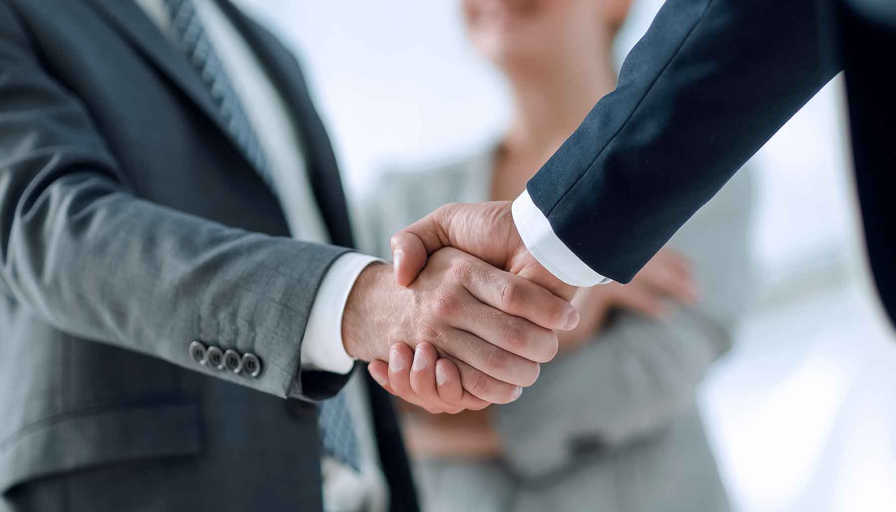 Two people shaking hands